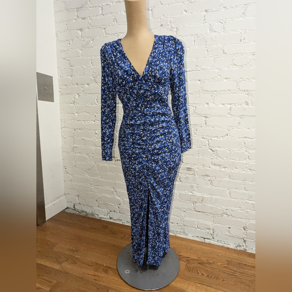 ZARA Blue Floral Women's Dress XS